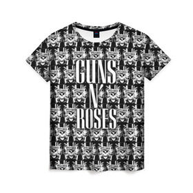 Женская футболка 3D с принтом Guns n roses в городе Новоалтайск, 100% полиэфир ( синтетическое хлопкоподобное полотно) | прямой крой, круглый вырез горловины, длина до линии бедер | guns n roses | gunsnroses | ганз н роус | ганзес роус | ганзесроус | ганзнроус | дафф маккаган | диззи рид | мелисса риз | ричард фортус | рок | слэш | франк феррер | эксл роуз
