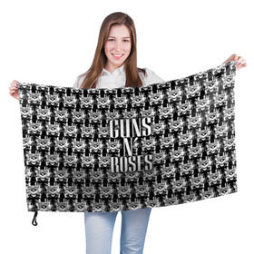 Флаг 3D с принтом Guns n roses в городе Новоалтайск, 100% полиэстер | плотность ткани — 95 г/м2, размер — 67 х 109 см. Принт наносится с одной стороны | guns n roses | gunsnroses | ганз н роус | ганзес роус | ганзесроус | ганзнроус | дафф маккаган | диззи рид | мелисса риз | ричард фортус | рок | слэш | франк феррер | эксл роуз