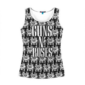 Женская майка 3D с принтом Guns n roses в городе Новоалтайск, 100% полиэстер | круглая горловина, прямой силуэт, длина до линии бедра | guns n roses | gunsnroses | ганз н роус | ганзес роус | ганзесроус | ганзнроус | дафф маккаган | диззи рид | мелисса риз | ричард фортус | рок | слэш | франк феррер | эксл роуз