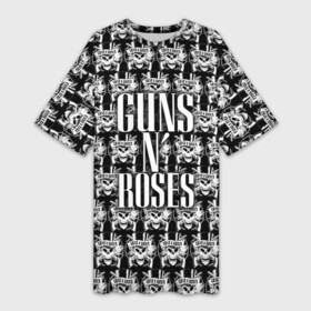 Платье-футболка 3D с принтом Guns n roses в городе Новоалтайск,  |  | guns n roses | gunsnroses | ганз н роус | ганзес роус | ганзесроус | ганзнроус | дафф маккаган | диззи рид | мелисса риз | ричард фортус | рок | слэш | франк феррер | эксл роуз