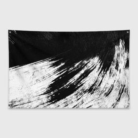 Флаг-баннер с принтом abstraction black&white в городе Новоалтайск, 100% полиэстер | размер 67 х 109 см, плотность ткани — 95 г/м2; по краям флага есть четыре люверса для крепления | abstraction | watercolor | абстракция красок | акварель | брызги красок | живопись | краска | потертость красок | размытые краски | текстуры | черно белый | яркие | яркие краски