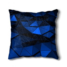 Подушка 3D с принтом Blue abstraction collection в городе Новоалтайск, наволочка – 100% полиэстер, наполнитель – холлофайбер (легкий наполнитель, не вызывает аллергию). | состоит из подушки и наволочки. Наволочка на молнии, легко снимается для стирки | abstraction | geometry | polygon | абстракция | геометрия | грань | краски | кубик | кубики | линии | мозаика | полигон | разноцветные | ребро | текстура | тени | узор