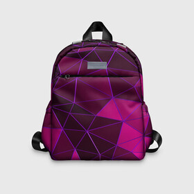 Детский рюкзак 3D с принтом Mosaic fashion в городе Новоалтайск, 100% полиэстер | лямки с регулируемой длиной, сверху петелька, чтобы рюкзак можно было повесить на вешалку. Основное отделение закрывается на молнию, как и внешний карман. Внутри дополнительный карман. По бокам два дополнительных кармашка | abstraction | geometry | polygon | абстракция | геометрия | грань | краски | кубик | кубики | линии | мозаика | полигон | разноцветные | ребро | текстура | тени | узор