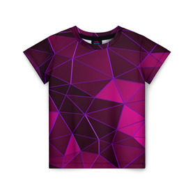 Детская футболка 3D с принтом Mosaic fashion в городе Новоалтайск, 100% гипоаллергенный полиэфир | прямой крой, круглый вырез горловины, длина до линии бедер, чуть спущенное плечо, ткань немного тянется | Тематика изображения на принте: abstraction | geometry | polygon | абстракция | геометрия | грань | краски | кубик | кубики | линии | мозаика | полигон | разноцветные | ребро | текстура | тени | узор