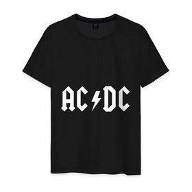 Мужская футболка хлопок с принтом AC/DC в городе Новоалтайск, 100% хлопок | прямой крой, круглый вырез горловины, длина до линии бедер, слегка спущенное плечо. | ac dc | acdc | high voltage | ангус | металл | рок | фсвс | эй си ди си | эйсидиси | янг