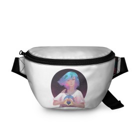 Поясная сумка 3D с принтом Earth - CHAN Земля - Чан в городе Новоалтайск, 100% полиэстер | плотная ткань, ремень с регулируемой длиной, внутри несколько карманов для мелочей, основное отделение и карман с обратной стороны сумки застегиваются на молнию | anume | chan | eartg | nasa | анимэ | земля | космос | наса | планета | тян | чан