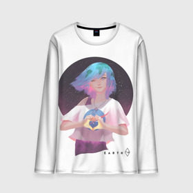 Мужской лонгслив 3D с принтом Earth - CHAN Земля - Чан в городе Новоалтайск, 100% полиэстер | длинные рукава, круглый вырез горловины, полуприлегающий силуэт | anume | chan | eartg | nasa | анимэ | земля | космос | наса | планета | тян | чан