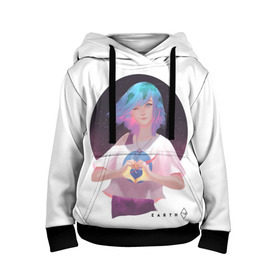 Детская толстовка 3D с принтом Earth - CHAN Земля - Чан в городе Новоалтайск, 100% полиэстер | двухслойный капюшон со шнурком для регулировки, мягкие манжеты на рукавах и по низу толстовки, спереди карман-кенгуру с мягким внутренним слоем | anume | chan | eartg | nasa | анимэ | земля | космос | наса | планета | тян | чан