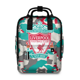 Женский рюкзак 3D с принтом FC Liverpool в городе Новоалтайск, 100% полиэстер | лямки с регулируемой длиной, сверху ручки, чтобы рюкзак нести как сумку. Основное отделение закрывается на молнию, как и внешний карман. Внутри два дополнительных кармана, один из которых закрывается на молнию. По бокам два дополнительных кармашка, куда поместится маленькая бутылочка
 | Тематика изображения на принте: england | football | liverpool fc | logo | sport | англия | арт | камуфляж | ливерпуль | лига | лого | милитари | спорт | текстура | фк | футбол | футбольный клуб | эмблема