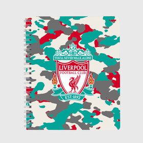 Тетрадь с принтом FC Liverpool в городе Новоалтайск, 100% бумага | 48 листов, плотность листов — 60 г/м2, плотность картонной обложки — 250 г/м2. Листы скреплены сбоку удобной пружинной спиралью. Уголки страниц и обложки скругленные. Цвет линий — светло-серый
 | Тематика изображения на принте: england | football | liverpool fc | logo | sport | англия | арт | камуфляж | ливерпуль | лига | лого | милитари | спорт | текстура | фк | футбол | футбольный клуб | эмблема
