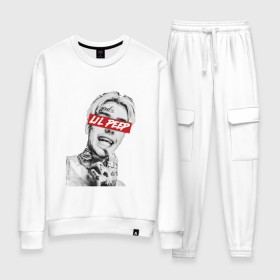 Женский костюм хлопок с принтом lil peep в городе Новоалтайск, 100% хлопок | на свитшоте круглая горловина, мягкая резинка по низу. Брюки заужены к низу, на них два вида карманов: два 