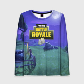 Женский лонгслив 3D с принтом Fortnite Night в городе Новоалтайск, 100% полиэстер | длинные рукава, круглый вырез горловины, полуприлегающий силуэт | 99 problem | 99 problems | abstract | battle | black | fortnite | heroes | night | royale | survival | абстракция | битва | королевская | королей | ночь | фартнайт | фортнайт | фортнит | черная