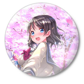 Значок с принтом Anime в городе Новоалтайск,  металл | круглая форма, металлическая застежка в виде булавки | anime | love live sunshine | аниме | живая любовь | сияние