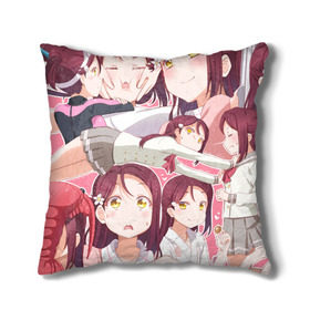 Подушка 3D с принтом Love Live Sunshine в городе Новоалтайск, наволочка – 100% полиэстер, наполнитель – холлофайбер (легкий наполнитель, не вызывает аллергию). | состоит из подушки и наволочки. Наволочка на молнии, легко снимается для стирки | anime | love live sunshine | аниме | живая любовь | сияние