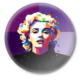 Значок с принтом Marilyn Monroe в городе Новоалтайск,  металл | круглая форма, металлическая застежка в виде булавки | girl | marilyn | monroe | usa | актриса | девушка | звезда | монро | мэрилин | певица | сша