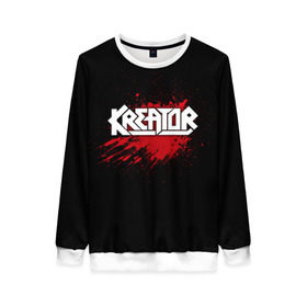 Женский свитшот 3D с принтом Kreator в городе Новоалтайск, 100% полиэстер с мягким внутренним слоем | круглый вырез горловины, мягкая резинка на манжетах и поясе, свободная посадка по фигуре | band | blood | kreator | metal | music | rock | атрибутика | группа | кровь | метал | музыка | рок