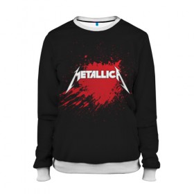 Женский свитшот 3D с принтом Metallica в городе Новоалтайск, 100% полиэстер с мягким внутренним слоем | круглый вырез горловины, мягкая резинка на манжетах и поясе, свободная посадка по фигуре | band | blood | metal | metallica | music | rock | атрибутика | группа | кровь | метал | музыка | рок