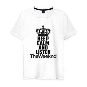 Мужская футболка хлопок с принтом Keep calm and listen The Weeknd в городе Новоалтайск, 100% хлопок | прямой крой, круглый вырез горловины, длина до линии бедер, слегка спущенное плечо. | pbrb | pop | rb | the weeknd | trilogy | weeknd | xo | викенд | викнд | икс | иксо | макконен | музыкант | о | рнб | тесфайе | уикенд | уикнд | х | хип хоп | хипхоп | хо | эйбел | эр эн би
