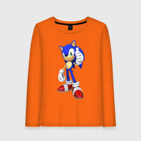 Женский лонгслив хлопок с принтом Modern Sonic в городе Новоалтайск, 100% хлопок |  | sonic | соник