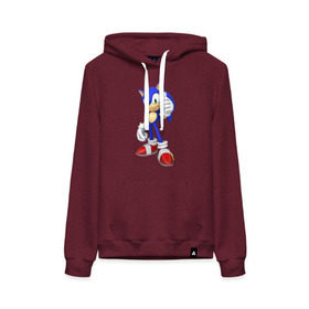 Женская толстовка хлопок с принтом Modern Sonic в городе Новоалтайск, френч-терри, мягкий теплый начес внутри (100% хлопок) | карман-кенгуру, эластичные манжеты и нижняя кромка, капюшон с подкладом и шнурком | sonic | соник