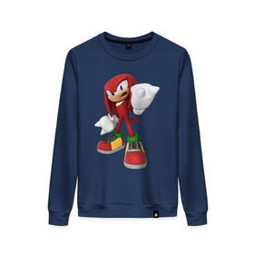 Женский свитшот хлопок с принтом Modern Knuckles в городе Новоалтайск, 100% хлопок | прямой крой, круглый вырез, на манжетах и по низу широкая трикотажная резинка  | sonic | наклз | наклс | соник