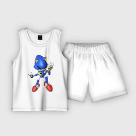 Детская пижама с шортами хлопок с принтом Metal Sonic в городе Новоалтайск,  |  | Тематика изображения на принте: метал соник | металл соник
