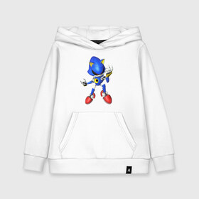 Детская толстовка хлопок с принтом Metal Sonic в городе Новоалтайск, 100% хлопок | Круглый горловой вырез, эластичные манжеты, пояс, капюшен | метал соник | металл соник