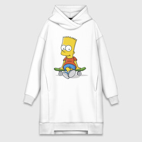 Платье-худи хлопок с принтом Барт на скейте в городе Новоалтайск,  |  | simpsons | барт симпсон | симпсоны
