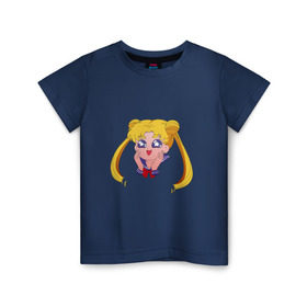 Детская футболка хлопок с принтом Sailor Moon в городе Новоалтайск, 100% хлопок | круглый вырез горловины, полуприлегающий силуэт, длина до линии бедер | Тематика изображения на принте: sailor moon | sailormoon | сейлор мун | сейлормун