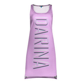 Платье-майка 3D с принтом Darina-pink в городе Новоалтайск, 100% полиэстер | полуприлегающий силуэт, широкие бретели, круглый вырез горловины, удлиненный подол сзади. | Тематика изображения на принте: darina | darina pink | name | name darina | pink | дарина | имена | имя | имя дарина