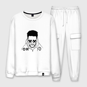 Мужской костюм хлопок с принтом The Weeknd в городе Новоалтайск, 100% хлопок | на свитшоте круглая горловина, мягкая резинка по низу. Брюки заужены к низу, на них два вида карманов: два “обычных” по бокам и два объемных, с клапанами, расположенные ниже линии бедра. Брюки с мягкой трикотажной резинкой на поясе и по низу штанин. В поясе для дополнительного комфорта — широкие завязки | pbrb | pop | rb | the weeknd | trilogy | weeknd | xo | викенд | викнд | икс | иксо | макконен | музыкант | о | рнб | тесфайе | уикенд | уикнд | х | хип хоп | хипхоп | хо | эйбел | эр эн би