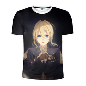 Мужская футболка 3D спортивная с принтом Violet Evergarden в городе Новоалтайск, 100% полиэстер с улучшенными характеристиками | приталенный силуэт, круглая горловина, широкие плечи, сужается к линии бедра | anime | violet evergarden | аниме | вайолет эвергарден