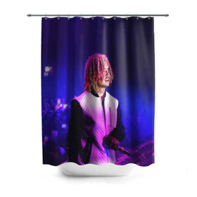 Штора 3D для ванной с принтом Lil Pump - 102 в городе Новоалтайск, 100% полиэстер | плотность материала — 100 г/м2. Стандартный размер — 146 см х 180 см. По верхнему краю — пластиковые люверсы для креплений. В комплекте 10 пластиковых колец | eskeetit | esskeetit | lil pump | pamp | pump | лил памп | маленький насос | насос | памп | эшкере | эшкереее | эщкэрэ