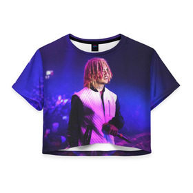 Женская футболка 3D укороченная с принтом Lil Pump - 102 в городе Новоалтайск, 100% полиэстер | круглая горловина, длина футболки до линии талии, рукава с отворотами | eskeetit | esskeetit | lil pump | pamp | pump | лил памп | маленький насос | насос | памп | эшкере | эшкереее | эщкэрэ