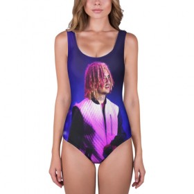 Купальник-боди 3D с принтом Lil Pump - 102 в городе Новоалтайск, 82% полиэстер, 18% эластан | Круглая горловина, круглый вырез на спине | eskeetit | esskeetit | lil pump | pamp | pump | лил памп | маленький насос | насос | памп | эшкере | эшкереее | эщкэрэ