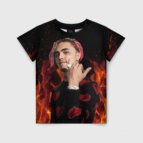 Детская футболка 3D с принтом Lil Pump - 103 в городе Новоалтайск, 100% гипоаллергенный полиэфир | прямой крой, круглый вырез горловины, длина до линии бедер, чуть спущенное плечо, ткань немного тянется | eskeetit | esskeetit | lil pump | pamp | pump | лил памп | маленький насос | насос | памп | эшкере | эшкереее | эщкэрэ