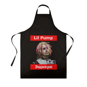 Фартук 3D с принтом Lil Pump - 104 в городе Новоалтайск, 100% полиэстер | общий размер — 65 х 85 см, ширина нагрудника — 26 см, горловина — 53 см, длина завязок — 54 см, общий обхват в поясе — 173 см. Принт на завязках и на горловине наносится с двух сторон, на основной части фартука — только с внешней стороны | eskeetit | esskeetit | lil pump | pamp | pump | лил памп | маленький насос | насос | памп | эшкере | эшкереее | эщкере | эщкэрэ
