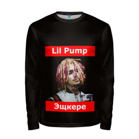 Мужской лонгслив 3D с принтом Lil Pump - 104 в городе Новоалтайск, 100% полиэстер | длинные рукава, круглый вырез горловины, полуприлегающий силуэт | eskeetit | esskeetit | lil pump | pamp | pump | лил памп | маленький насос | насос | памп | эшкере | эшкереее | эщкере | эщкэрэ