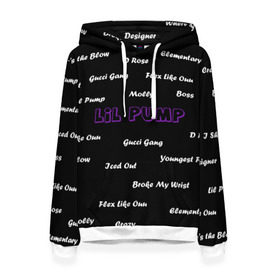 Женская толстовка 3D с принтом Lil Pump - 108 в городе Новоалтайск, 100% полиэстер  | двухслойный капюшон со шнурком для регулировки, мягкие манжеты на рукавах и по низу толстовки, спереди карман-кенгуру с мягким внутренним слоем. | eskeetit | gucci gang | lil pump | pamp | pump | лил памп | маленький насос | насос | памп | эшкере | эшкереее | эщкере | эщкэрэ