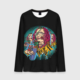 Мужской лонгслив 3D с принтом Lil Pump - 110 в городе Новоалтайск, 100% полиэстер | длинные рукава, круглый вырез горловины, полуприлегающий силуэт | lil pump | pamp | pump | лил памп | маленький насос | насос | памп