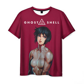 Мужская футболка 3D с принтом Ghost in the shell в городе Новоалтайск, 100% полиэфир | прямой крой, круглый вырез горловины, длина до линии бедер | 