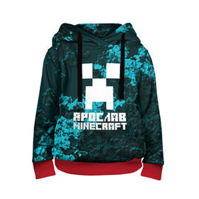 Детская толстовка 3D с принтом Ярослав в стиле Minecraft в городе Новоалтайск, 100% полиэстер | двухслойный капюшон со шнурком для регулировки, мягкие манжеты на рукавах и по низу толстовки, спереди карман-кенгуру с мягким внутренним слоем | game | minecraft | minecraft nature | minecraft skin | minectaft skins | mobs | name | underground | имена | крипер | майн крафт | ярослав