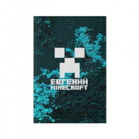 Обложка для паспорта матовая кожа с принтом Евгений в стиле Minecraft в городе Новоалтайск, натуральная матовая кожа | размер 19,3 х 13,7 см; прозрачные пластиковые крепления | Тематика изображения на принте: game | minecraft | minecraft nature | minecraft skin | minectaft skins | mobs | name | underground | евгений | женя | имена | крипер | майн крафт