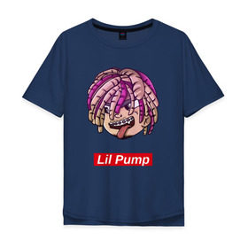 Мужская футболка хлопок Oversize с принтом Lil Pump в городе Новоалтайск, 100% хлопок | свободный крой, круглый ворот, “спинка” длиннее передней части | face | gang | lil | pump | rap | качер | лил | маленький | насос | памп | репер | рэпер | рэппер | с дредами