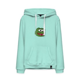 Мужская толстовка хлопок с принтом Pepe frog в городе Новоалтайск, френч-терри, мягкий теплый начес внутри (100% хлопок) | карман-кенгуру, эластичные манжеты и нижняя кромка, капюшон с подкладом и шнурком | meme pepe мем прикол лягушка