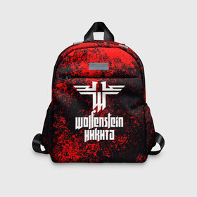 Детский рюкзак 3D с принтом Никита в стиле Wolfenstein  в городе Новоалтайск, 100% полиэстер | лямки с регулируемой длиной, сверху петелька, чтобы рюкзак можно было повесить на вешалку. Основное отделение закрывается на молнию, как и внешний карман. Внутри дополнительный карман. По бокам два дополнительных кармашка | Тематика изображения на принте: action | blazkowicz | game | name | the new order | wolfenstein | wolfenstein ii: the new colossus | игры | имена | немцы | никита | шутер