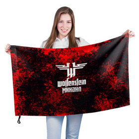Флаг 3D с принтом Михаил в стиле Wolfenstein в городе Новоалтайск, 100% полиэстер | плотность ткани — 95 г/м2, размер — 67 х 109 см. Принт наносится с одной стороны | 