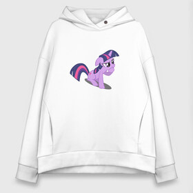 Женское худи Oversize хлопок с принтом My little pony Твайлайт Спаркл в городе Новоалтайск, френч-терри — 70% хлопок, 30% полиэстер. Мягкий теплый начес внутри —100% хлопок | боковые карманы, эластичные манжеты и нижняя кромка, капюшон на магнитной кнопке | my little pony | твайлайт спаркл