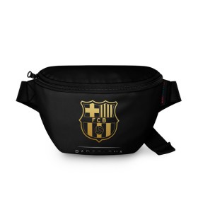 Поясная сумка 3D с принтом Barcelona Gold Edition в городе Новоалтайск, 100% полиэстер | плотная ткань, ремень с регулируемой длиной, внутри несколько карманов для мелочей, основное отделение и карман с обратной стороны сумки застегиваются на молнию | barcelona | champions | gold | league | spain | style | барселона | испания | лига | чемпионов