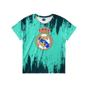 Детская футболка 3D с принтом Реал Мадрид в городе Новоалтайск, 100% гипоаллергенный полиэфир | прямой крой, круглый вырез горловины, длина до линии бедер, чуть спущенное плечо, ткань немного тянется | cr7 | football | real madrid | реал мадрид | футбол
